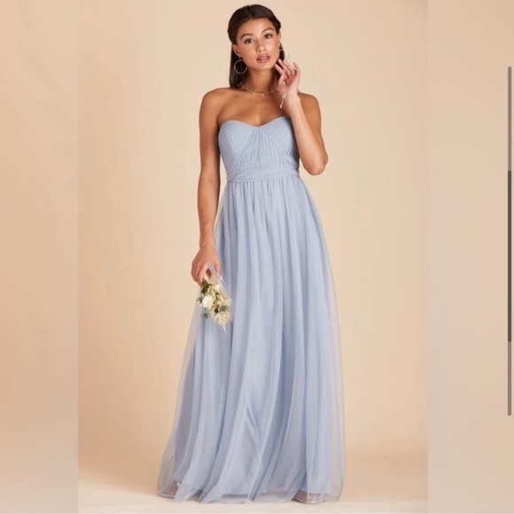 Birdy Grey ‘CHRISTINA’ CONVERTIBLE DRESS TULLE DUSTY BLUE NEW NWT Bridesmaid L - Picture 2 of 16